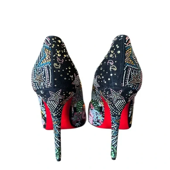 Christian Louboutin Hot Chick starlight Strass Crystal 100mm heels RETAIL 3,295